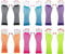 JZK 6 Paar lange Frauen fingerlose Netzhandschuhe Party Lady Handschuhe Kostüm Party Zubehör für Hochzeit Jahrestag Geburtstag Taufe Party