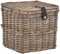 Korbtruhe Allzweck Korb Aufbewahrung mit Deckel Box Spielzeugtruhe Natur Rattan Grau (Mittel, Quadratisch)