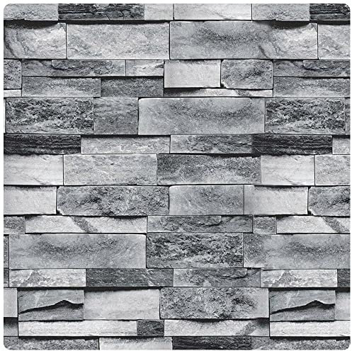 Ohmywor Selbstklebende Tapeten Steinoptik Ziegel Backstein Stein tapeten Dekorative Aufkleber Wandpapier Für Schlafzimmer, Küche, Wohnzimmer, 45 x 600cm
