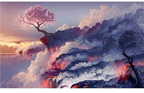 5D DIY Diamond Painting Kits Kirschbaum Voll Bohren Strass Kristall Diamant Malerei Kinder Erwachsene Kreuzstich Stickerei Anzahl Mosaik Für Home Wall Dekoration Handwerk Round Drill 30x40cm AAB17497