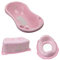 Baby Badeset Badewanne mit Abflussschlauch Schemel Toilettentrainer rosa