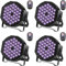 UKing 4pcs Luz LED negra 72 W 36 LED UV Foco de fiesta con mando a distancia y control DMX Glow en la luz de escenario oscura para DJ discoteca Navidad Iluminación de Escenario
