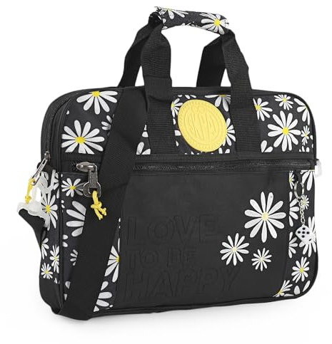 SKPAT - Arkentasche Kinder - Aktenkoffer Schule mit Verstellbarem, Abnehmbarem Schultergurt - Hochwertige und Elegante Kinder Aktenkoffer - Laptoptasche, Schwarz