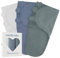 Comfy Cubs Easy Swaddle Blanket, 3 Pack - 100% Cotton Swaddle Set, Small for 0-3 Months Infants, Breathable and Durable Sleep Sack, Newborn Baby Gifts - Stone, Nomadic Blue, Azul