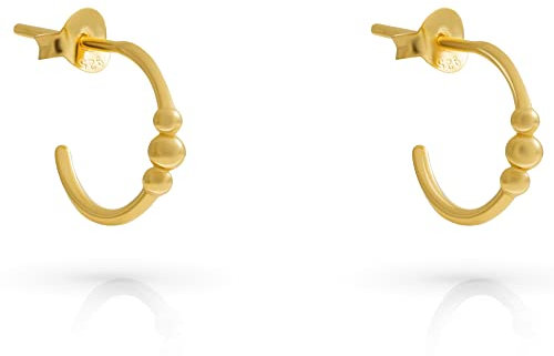 Orphelia 925 Silver Hoops Gold Plated with Balls