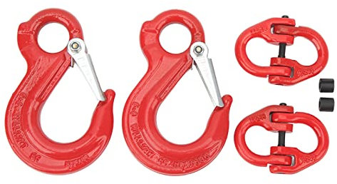 Kadimendium 2 Set Slip Haken Auge Sling Heavy Duty 1.12T Lager Anhänger Hebehammer Schloss Kettenverbinder Hebewirbel Hebezeug Haken Allgemeine Ausrüstung