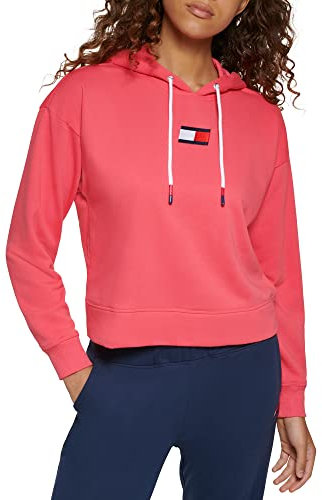 Tommy Hilfiger Felpa con cappuccio da donna, Melone, Large