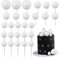 Gyufise 30Pcs Balls Cake Topper DIY Cake Insert Toppers Ball Cake Picks Cupcake Topper for Birthday Party Baby Shower Wedding Cake Decoration White