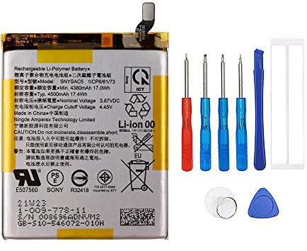 Swark SNYSAC5 Batterie compatible avec Sony Xperia 1 III XQ-BC72 XQBC62/B 5G avec kit d'outils de réparation mis à jour