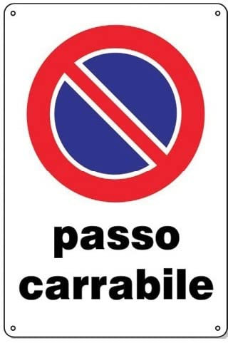 Cartello 20cm x 30cm - Resistente UV - Impermeabile - Facile da installare - Fori inclusi (PASSO CARRABILE)