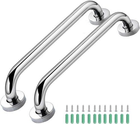 2 Stück Haltegriff Bad 40 cm, Edelstahl Dusch-Haltegriff, Sicherheitsgriff, Sicherheit für Behinderte im Badezimmer,Handlauf für Bad, Dusche, Haltegriffe Rutschfest für Senioren, Toilette Badezimmer