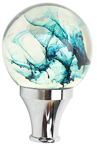 Schaltknauf Im JDM-Stil, Auto-modifizierter Schaltknauf mit 3 Adaptern, Runder Kugelförmiger Schaltkopf für Fahrzeuge mit Manuellem Automatikgetriebe (Blau)