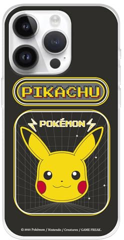Schutzhülle kompatibel mit iPhone 15 Pro, offizielles Pokémon Pikachu Videospiel, zum Schutz Ihres Handys, transparente Silikonhülle, flexibel, offizielles Lizenzprodukt von Pokémon