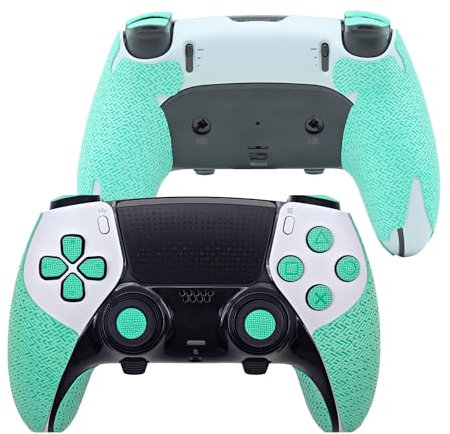 Controller Griff für PS5,Textured Skin Kit, für PS5DualSense/Edge rutschfest, schweißabsorbierend Controller Griffe, Knöpfe (Normal-Mintgrün, PS5Edge)