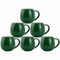 superyes Christmas Green Coffee Mugs Set of 6 for Latte Cappuccino Cup Ice Cream Hot Chocolate 12oz Solid