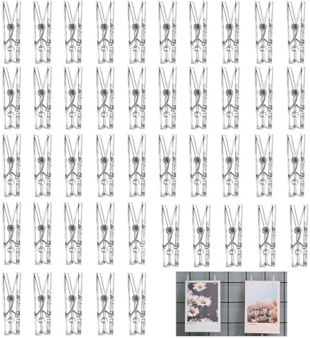Mini Pince a Linge,100 PCS Chevilles Transparentes Clips Photo Chevilles à Vêtements Pince Plastique pour Artisanat Art Bricolage Fête Décoration Mariage 3 * 25mm