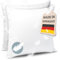 Kopfkissen Federkissen Made in Germany - Kissen mit 100% Federfüllung - Federkopfkissen mit Bezug aus Baumwolle - Ökotex-Zertifiziert - Füllkissen für erholsamen Schlaf - Kissen 80x80 2er Set