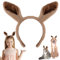 Sibba Horse Ears Headband Makeup Hairband Animal Caps Soft Women Hair Accessorie Movable Costumes Elastic Head Wear for Party Washing Face Spa Gifts Cosplay Dress up Light Brown