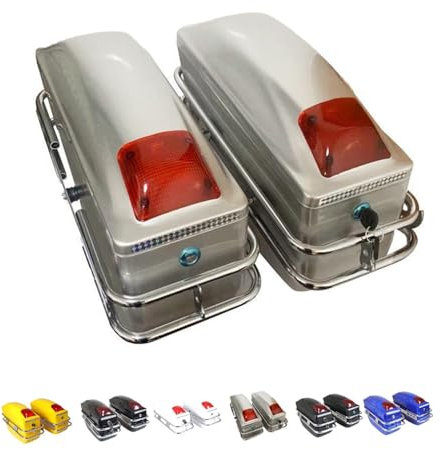 Motorradkoffer Satteltasche ABS Seitenkoffer Reisen Wasserdicht Mit Sicherheitsschloss, 6 Farben (Grau)