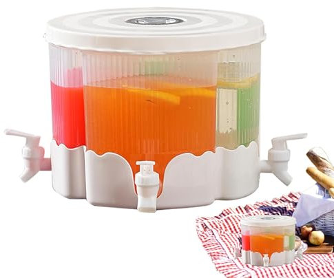 Dispensador de bebidas - Servidor de jugos para múltiples bebidas, Recipiente para agua para refrigerador | Recipientes para jugo de limonada, cubo grande de agua fría para bebidas refrescantes, ideal
