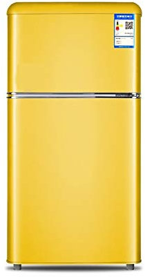 YYUFTTG Mini fridge Color Small Refrigerator, Small Home Office Red Refrigerator, Two-door Refrigerator(Yellow)