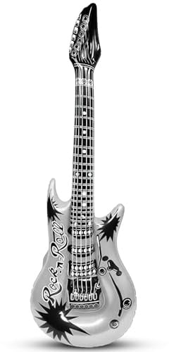 Aufblasbare Gitarre Requisite - Blow Up 37 Zoll Silber Gitarre für Musik Party Dekorationen