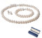 YAMI Perlenset (Halskette + Armband + Ohrringe), Süßwasser-Zuchtperlen (7-7.5 mm). Hypoallergen. 925er Sterlingsilber. Ein exklusives Hochzeitsgeschenk für die Braut. 45+5 cm.
