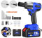 Cordless Impact Wrench, 1/2 inch Brushless Power Impact Gun, 3200RPM Electric Impact Wrench, Max Torque 450N.m with 4 Sockets, 12 Drill Sets, 6.0Ah Battery, Fast Charger & Carry Box for Car Home