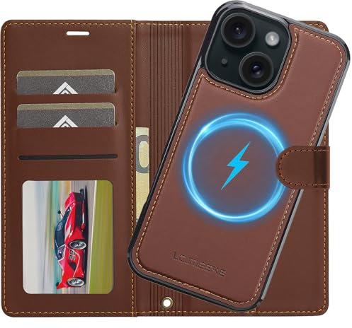 Ailicici für iPhone 14 Hülle, 2-IN-1 Abnehmbare magnetische Hülle, Kabelloses Laden, Kartenfach Leder Case, Handyhülle RFID Klapphülle, Schutzhülle für iPhone 14 Hülle
