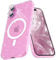 Micoden for iPhone 16 Case [Compatible with Magsafe] Magnetic Phone Case Glitter Bling Sparkle Women Girl Shockproof with Camera Protector,Clear