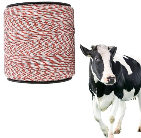 Filo per Recinto Elettrico,Filo Elettrico per Recinti Animali,500 Metri con 6 Fili Conduttori ,Recinzione Elettrica per Animaliin in Acciaio Inox,Corda elettrica per recinzioni elettriche, cavalli