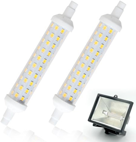 9w R7S Led Bulb 118mm Dimmable 2Pcs,6500k Linear Halogen Bulb Replacement J118, Nature Warm White Energy Saving Lamp Security Light Bulb for Ceiling Floodlight Fluorescent Lamp [Energy Class A]