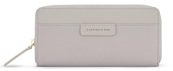 Kapten & Son Geldbörse Damen | Bergen Pro Wallet Large Greige | Damen Portemonnaie Groß Grau | Geldbeutel mit 14 Kartenfächern & Kleingeldfach | 10x 20x3 cm