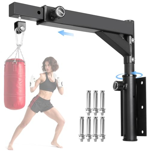 Sandsack Wandhalterung, 360 Schwenkbar Boxsackhalter Wand, Boxsack Wandhalterung Einstellbare Länge Für Den Einsatz Im Heim-Fitnessstudio Im Innenbereich, Für Kickboxen, Muay Thai Und Speed Bags