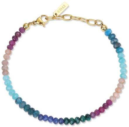 COAI Farbige Perlenkette oder Perlenarmband aus 4x3 mm natürlichen Edelsteinperlen für Damen