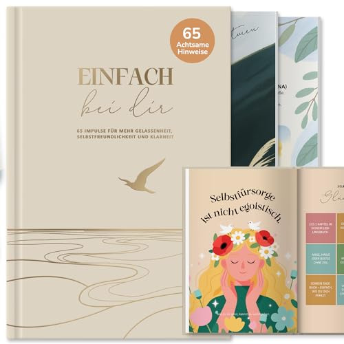 BIROYAL 5 Minuten Peace mit 65 Impulse - 5 Minuten Tagebuch für Erwachsene - Dankbarkeitstagebuch Erwachsene - Achtsamkeitstagebuch für Manifestieren & Selbstliebe - Inspirationsbuch