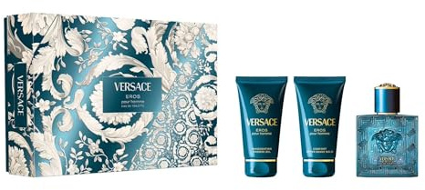 Versace Eros Eau de Toilette Geschenkset 2025, 50 ml Eau de Toilette, Duschgel und After Shave Balsam