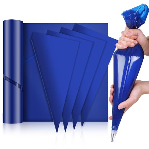 100 Pcs Disposable Piping Bags 21, Blue Icing Piping Bags Large Thicken Pastry Bags Strong Icing Bag for Cake Cupcake Dessert Cookies Decoration