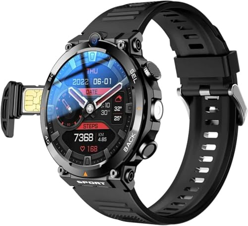 Smartwatch 4G con funzione di chiamata, doppia fotocamera, cardiofrequenzimetro, NFC e design ultra sottile per uomo