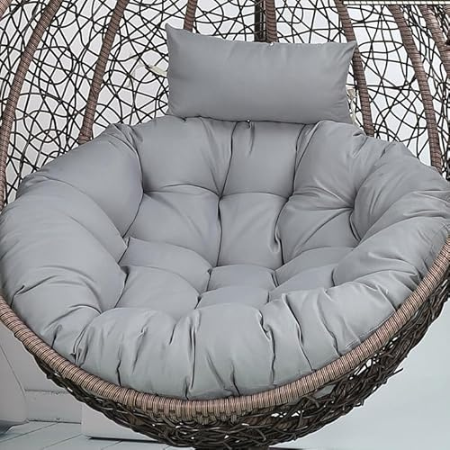 Weiches Kissen for Hängesessel for die Terrasse, for drinnen und draußen, Eier-Hängekorb-Sessel, Eier-Sesselkissen, rot(Silver Gray,120CM)