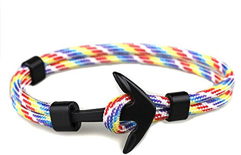 EXINOX Nautisches Armband | Herren Damen | Nautische Edition | Paracord Anker Marine, 21 cm, Baumwolle, Ohne Stein