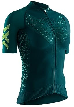 X-Bionic Twyce Kurzarm-Radsport-Kompressions-Jersey-T-Shirt mit Reißverschluss Grün Frau Grösse XL