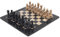 Radicaln 15 Handmade Black and Fossil Coral Weighted Marble Full Chess Set Staunton and Ambassador Gift Style Chess Sets