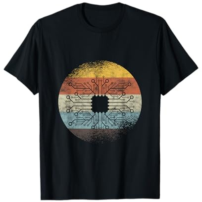 Retro-Leiterplatte Elektroniker Computer-Techniker T-Shirt