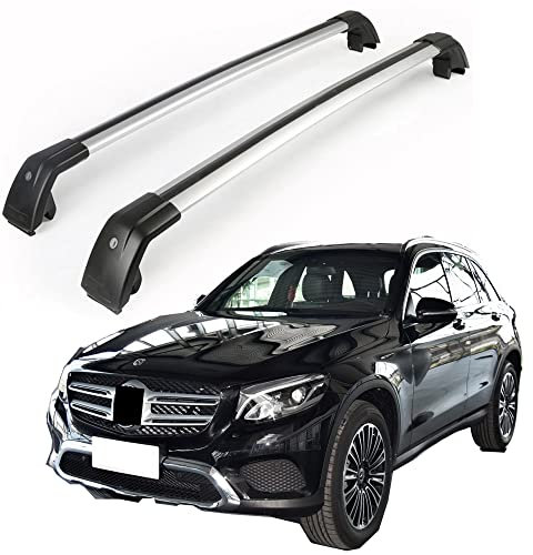 LAFENG Silberne Querstange passt für 2016–2019 Mercedes Benz GLC X253 Gepäckträger, Dachträger, starke Reling.