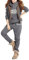 BUOYDM Tuta Donna Sportiva Completa Abbigliamento Sportiva Invernale Felpa & Giacca Gilet & Pantaloni Completi Tute Sportiva, Grigio L