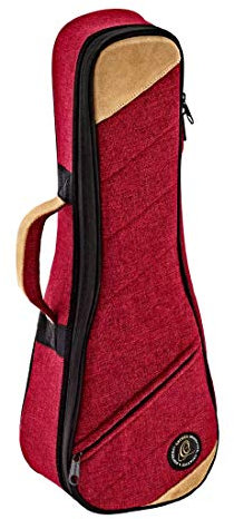Ortega Guitars Ukulele Soft Case - Tasche für Soprano Ukulele - Höhe 55 cm - Breite 19 cm - Baumwolle / Leinen, Rot (OSOCAUK-SO-BX)