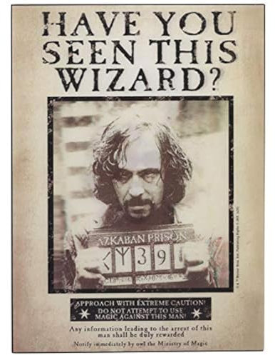 Harry Potter Sirius Wanted Poster 3D Holz Wanddekoration - Vintage Harry Potter Wandkunst - Haben Sie diesen Zauberer gesehen?