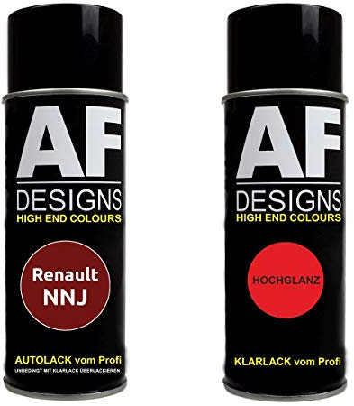 Autolack Spraydose Set für Renault NNJ Rouge Dyna Nacre Basislack Klarlack Sprühdose 400ml