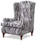 VanderHOME Sesselbezug Stretch Elastischer Ohrensessel Husse Spandex Gedrucktes Muster Antirutsch Sofaüberwurf Sessel-Überwürfe für Ohrensessel, Zebra
